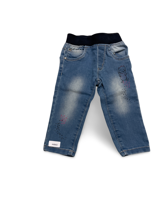Jeansleggings mit Monsterprint - Gr. 80