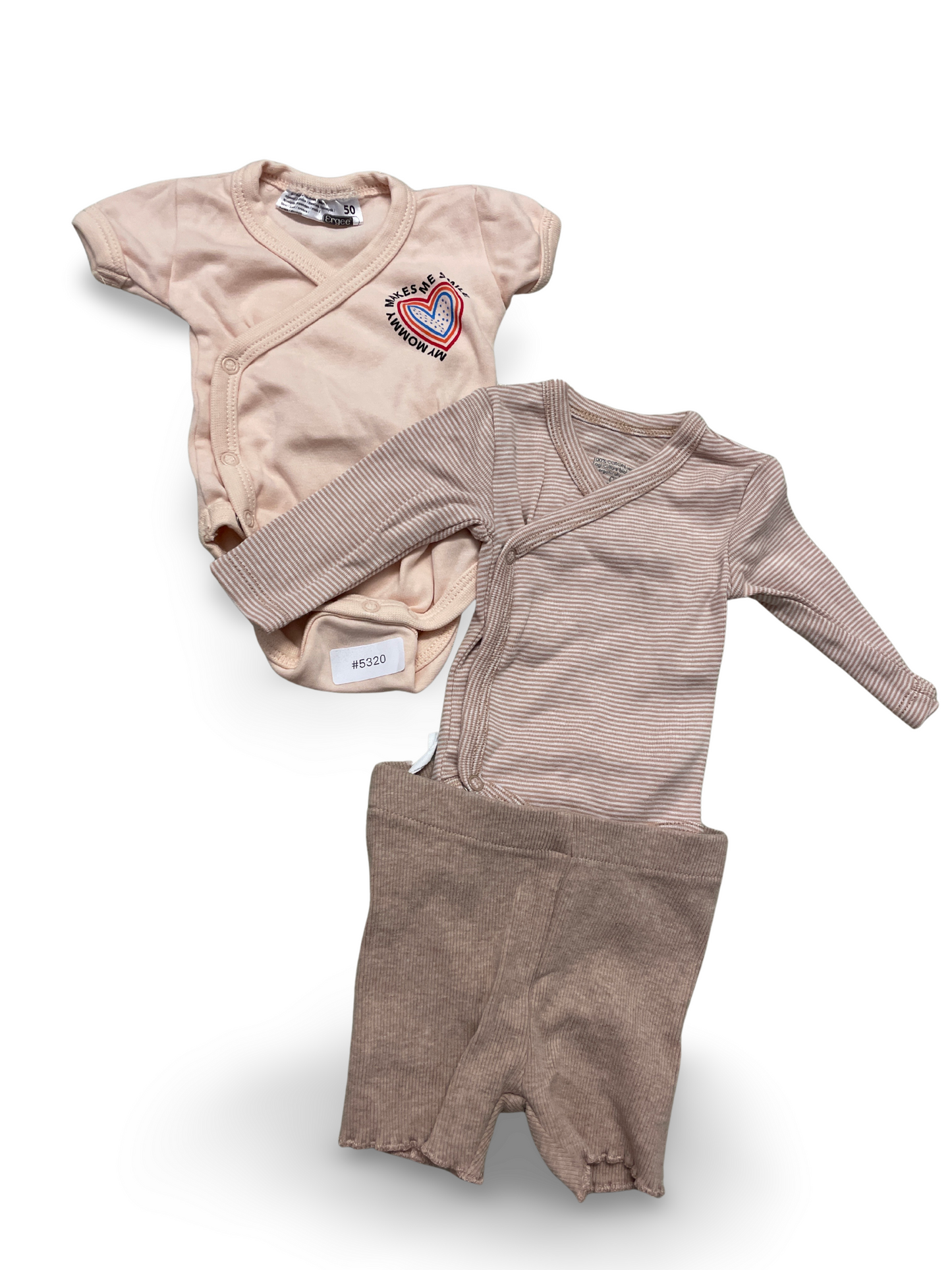 2er Bundle Wickelbody und Leggings Rosa - Gr. 50