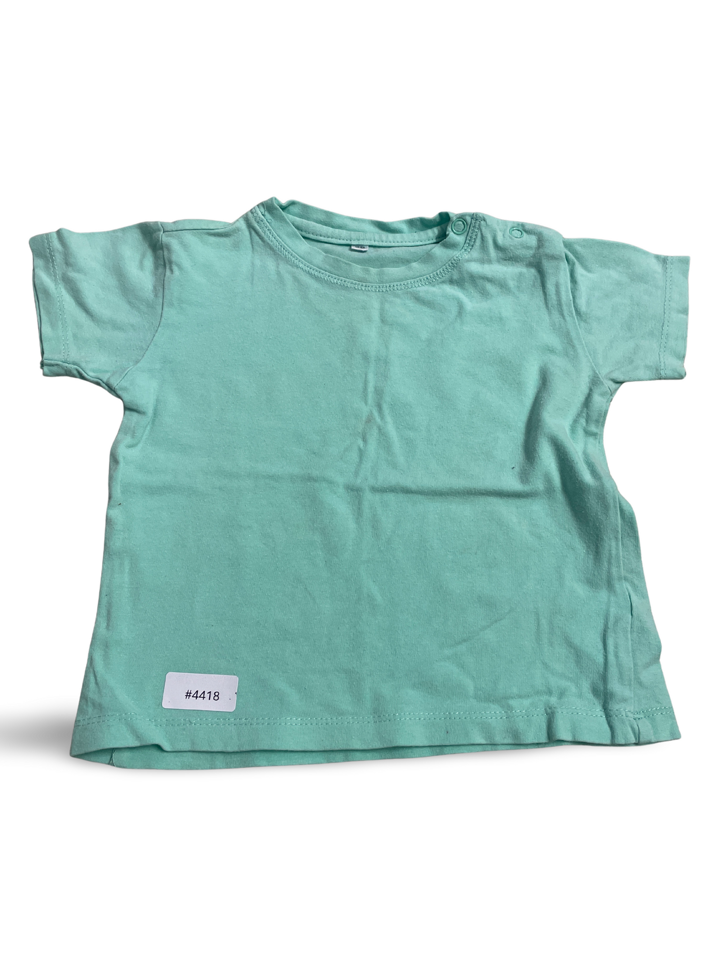 T-Shirt kurzarm mint mit Schulterknopf - Gr. 86