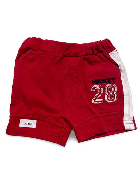 Rote Mickey Sweatshorts mit Seitenstreifen - Gr. 68