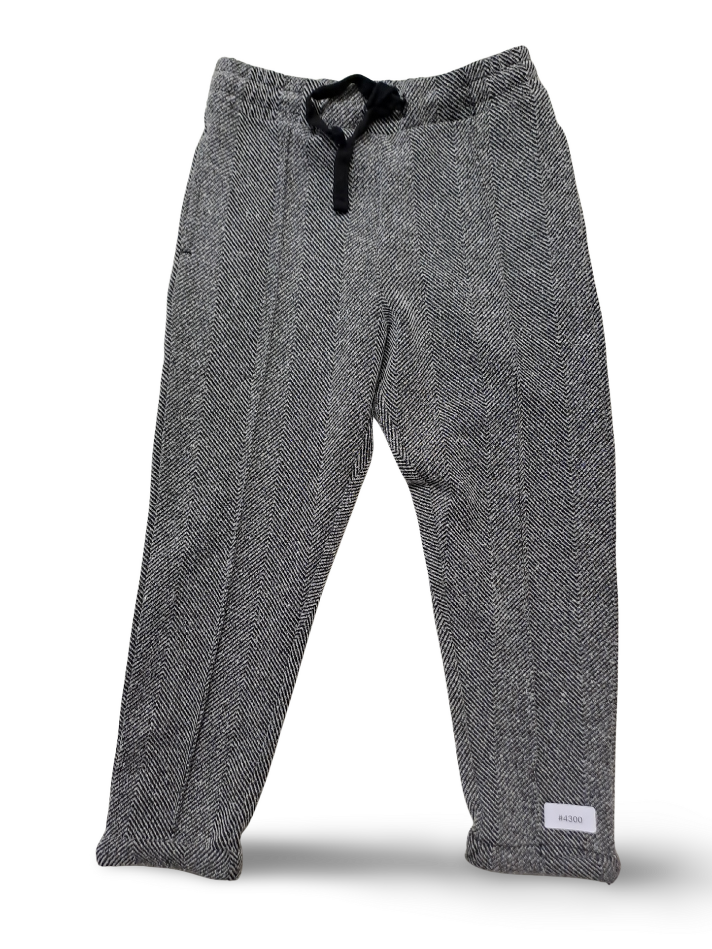 Graue Stoffhose mit Kordel - Gr. 110