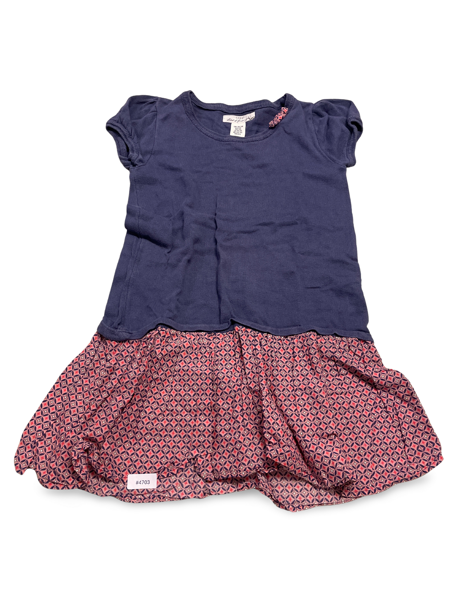 Kurzarmkleid mit gemustertem Rock - Gr. 134