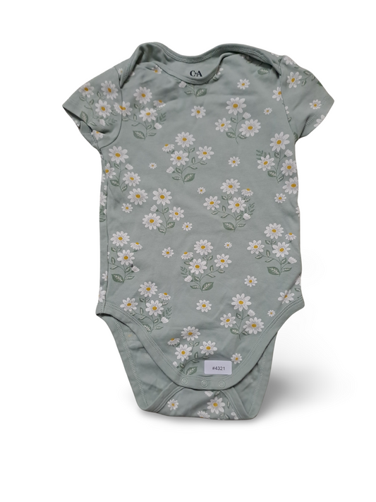 Kurzarm-Body mit Gänseblümchen - Gr. 104