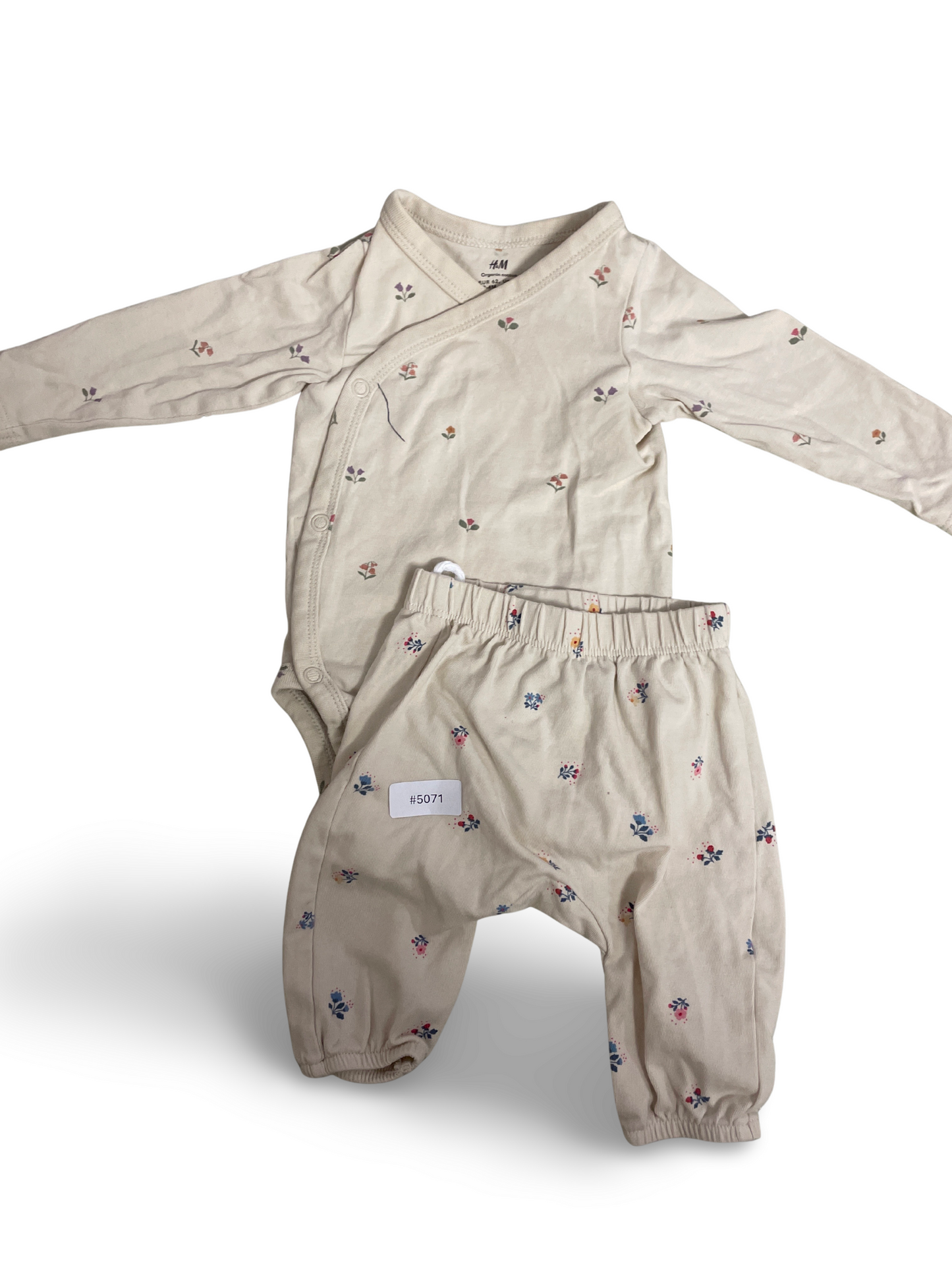 Body cache-cœur et pantalon à imprimé floral - Taille 62