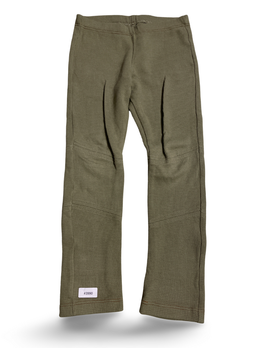 Olivgrüne Waffelstrick Leggings - Gr. 122