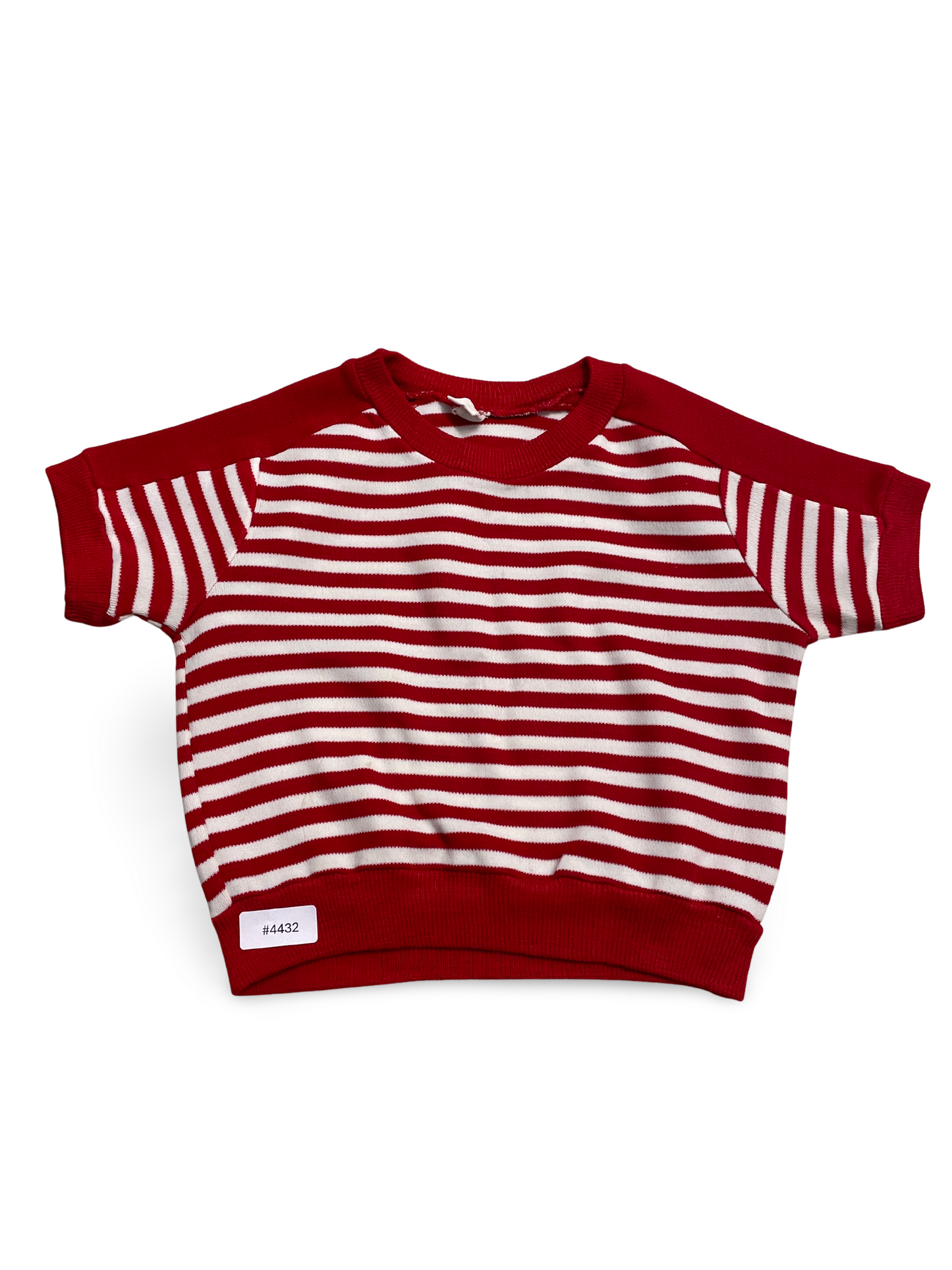 Kurzarmshirt rot-weiss gestreift - Gr. 80