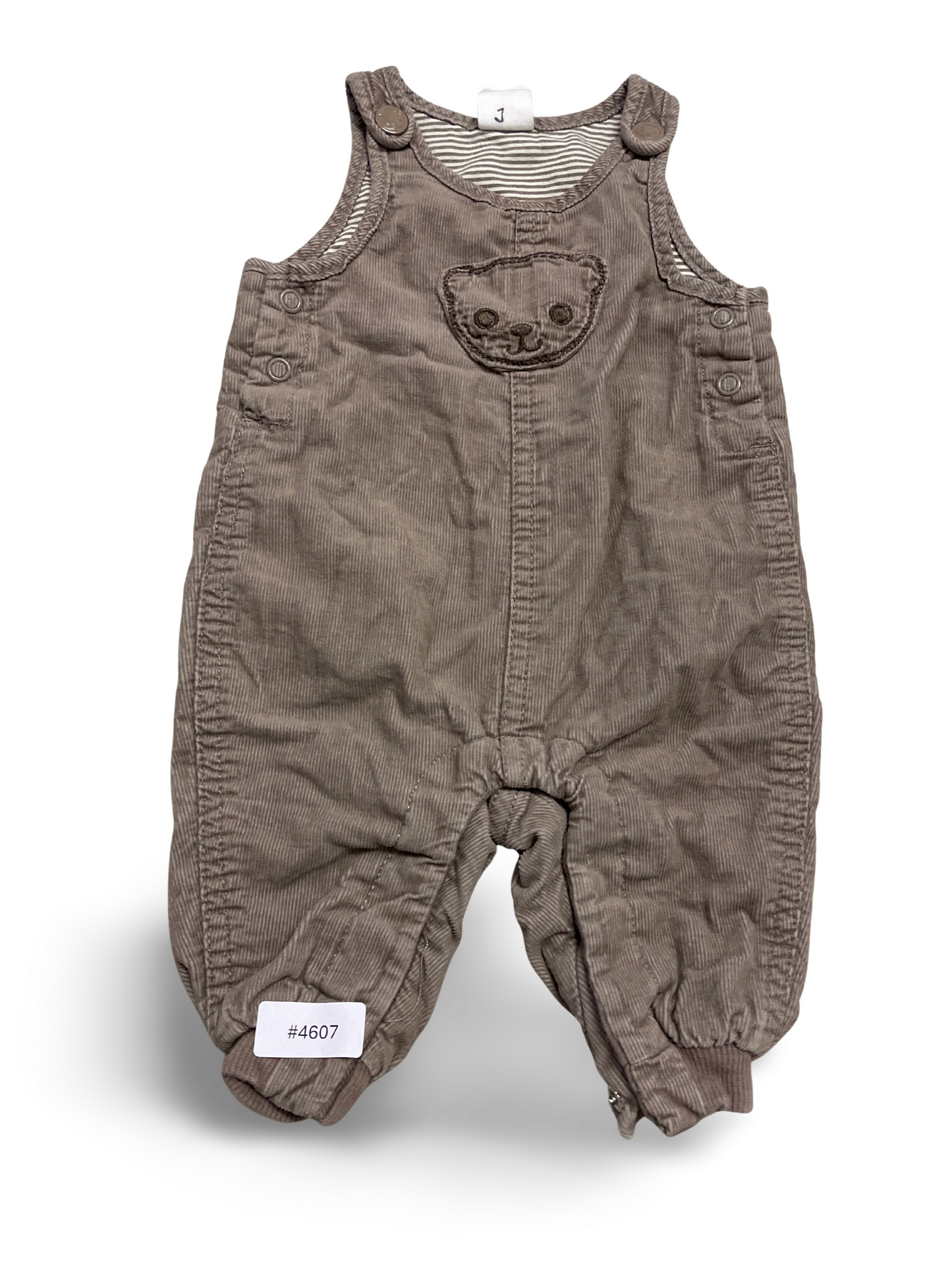 Grenouillère en velours côtelé avec ourson - T. 50