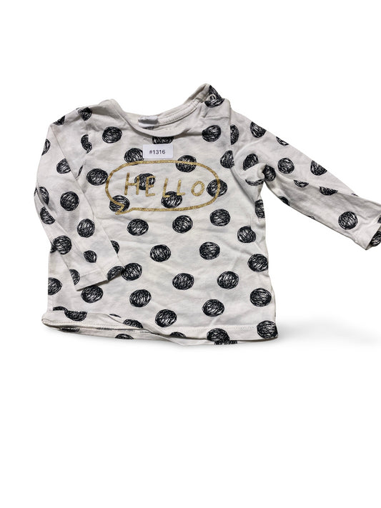 T-Shirt mit Punkten und Aufschrift - Gr. 68