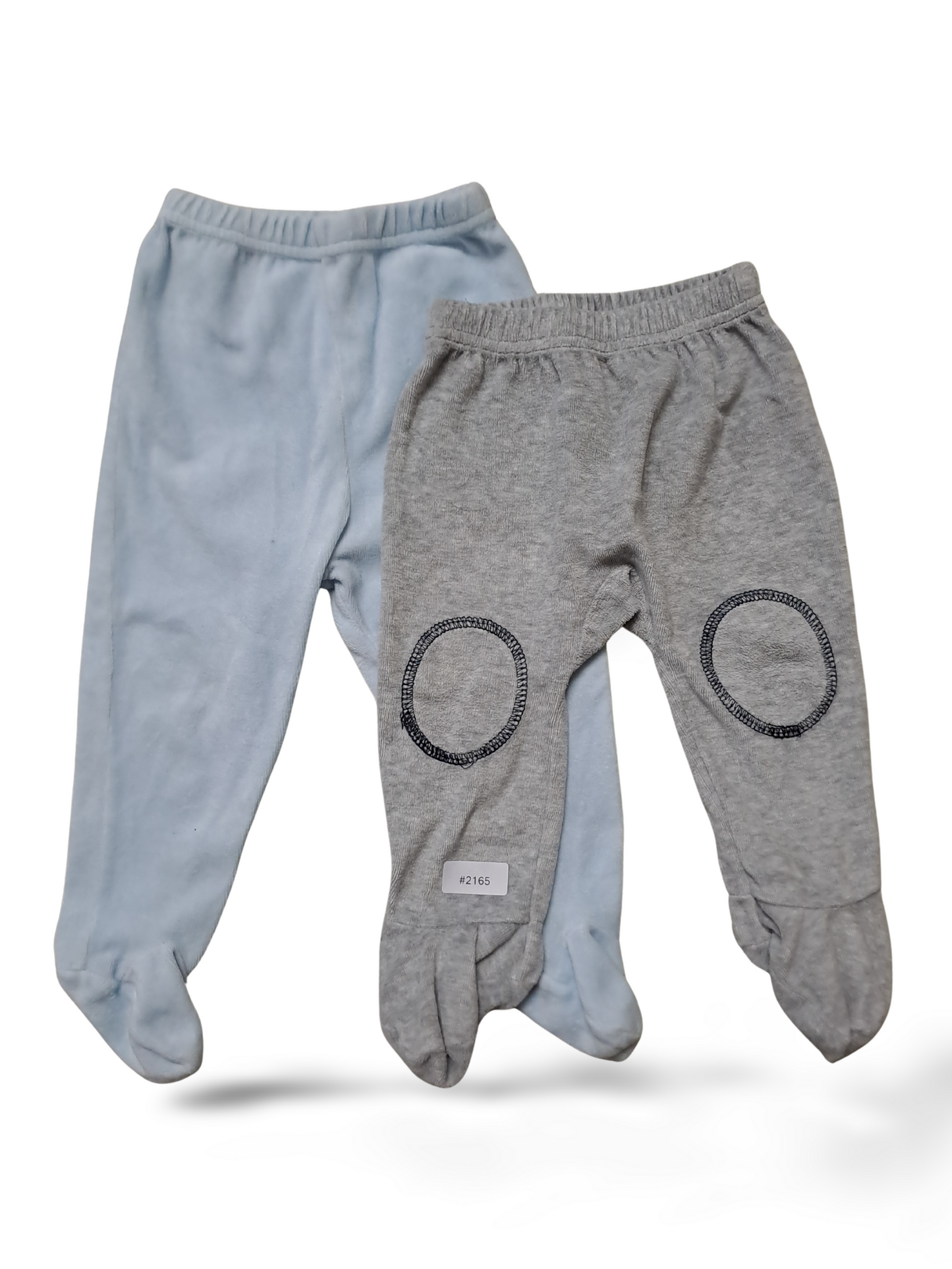 2er Bundle Strumpfhosen mit Füssen Hellblau/Grau - Gr. 74