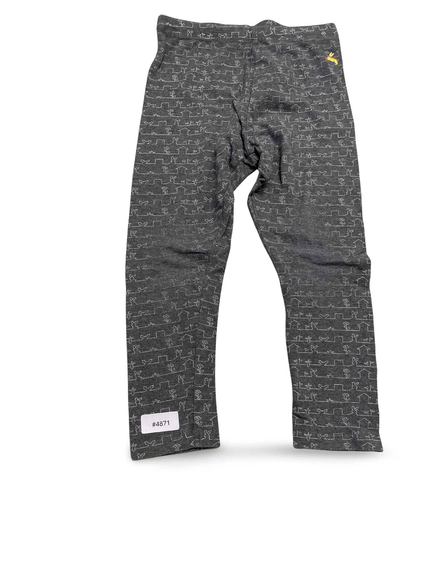 Leggings dunkelgrau mit Hasenmuster - Gr. 104