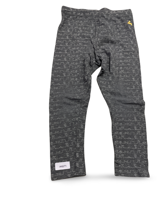 Leggings dunkelgrau mit Hasenmuster - Gr. 104