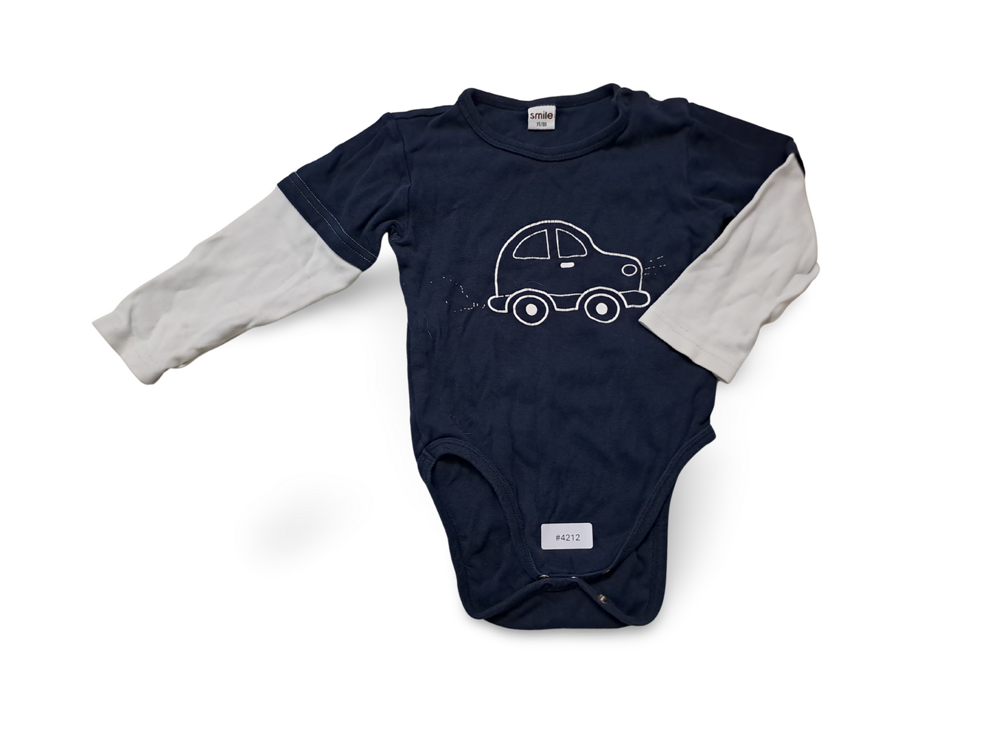 Langarmbody mit Auto-Motiv - Gr. 74