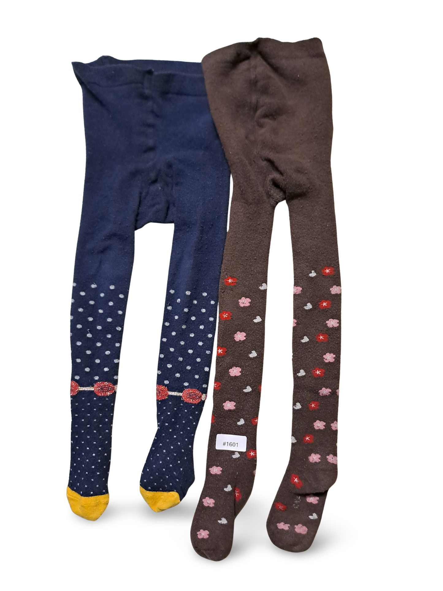 2er Bundle Strumpfhosen Punkte und Blumen - Gr. 98