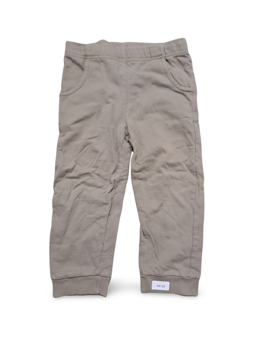 Beige Kinder-Jogginghose mit Taschen - Gr. 98