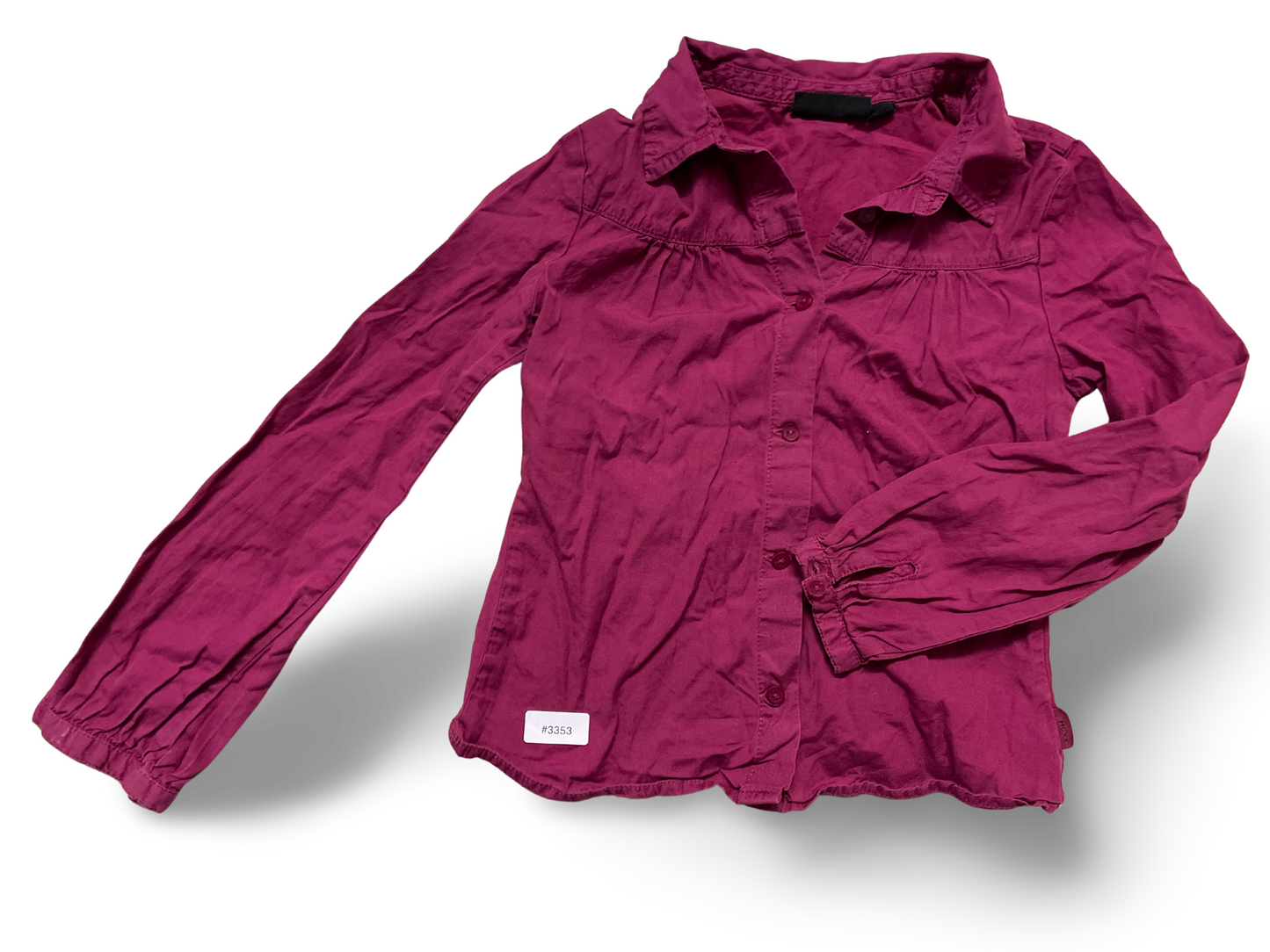 Long-sleeved blouse, pink - size 122