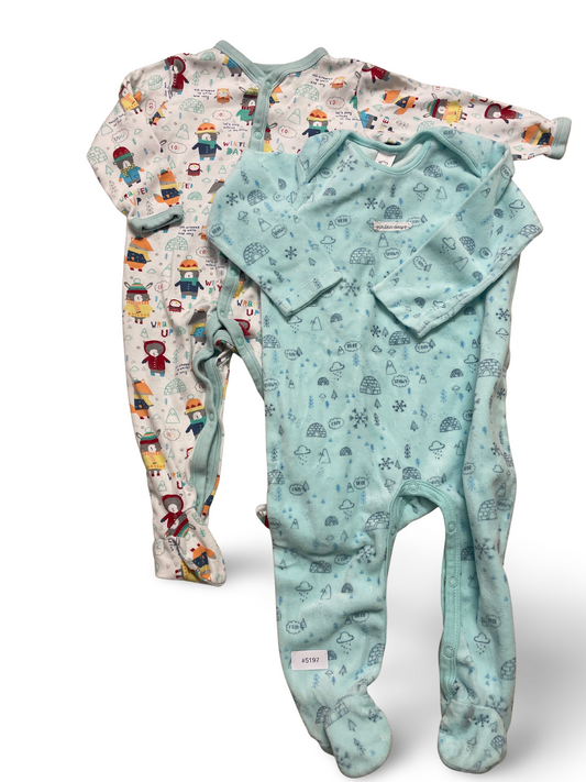 2er Bundle Strampler mit Wintermotiven - Gr. 86