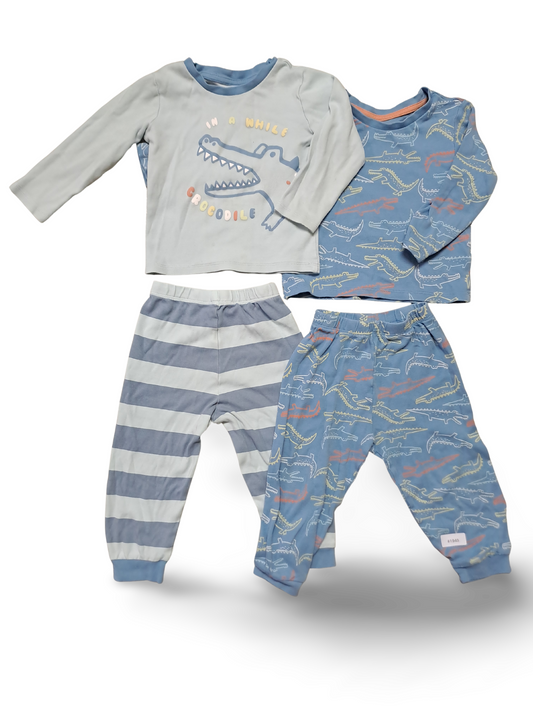 2er Bundle Schlafanzug mit Krokodilprint - Gr. 92
