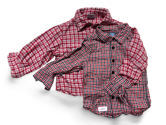 2er Bundle Karierte Langarmhemden - Gr. 86