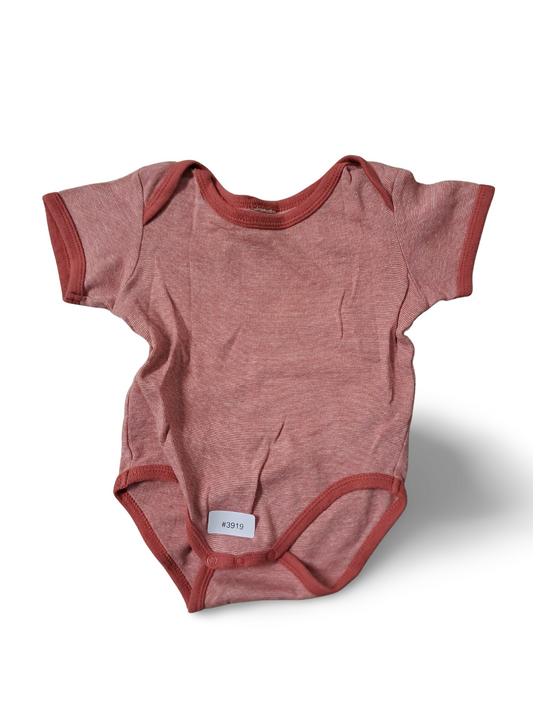 Kurzarm-Body Korallrot Meliert - Gr. 56