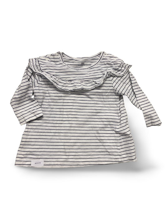 Langarmshirt gestreift mit Rüsche - Gr. 74