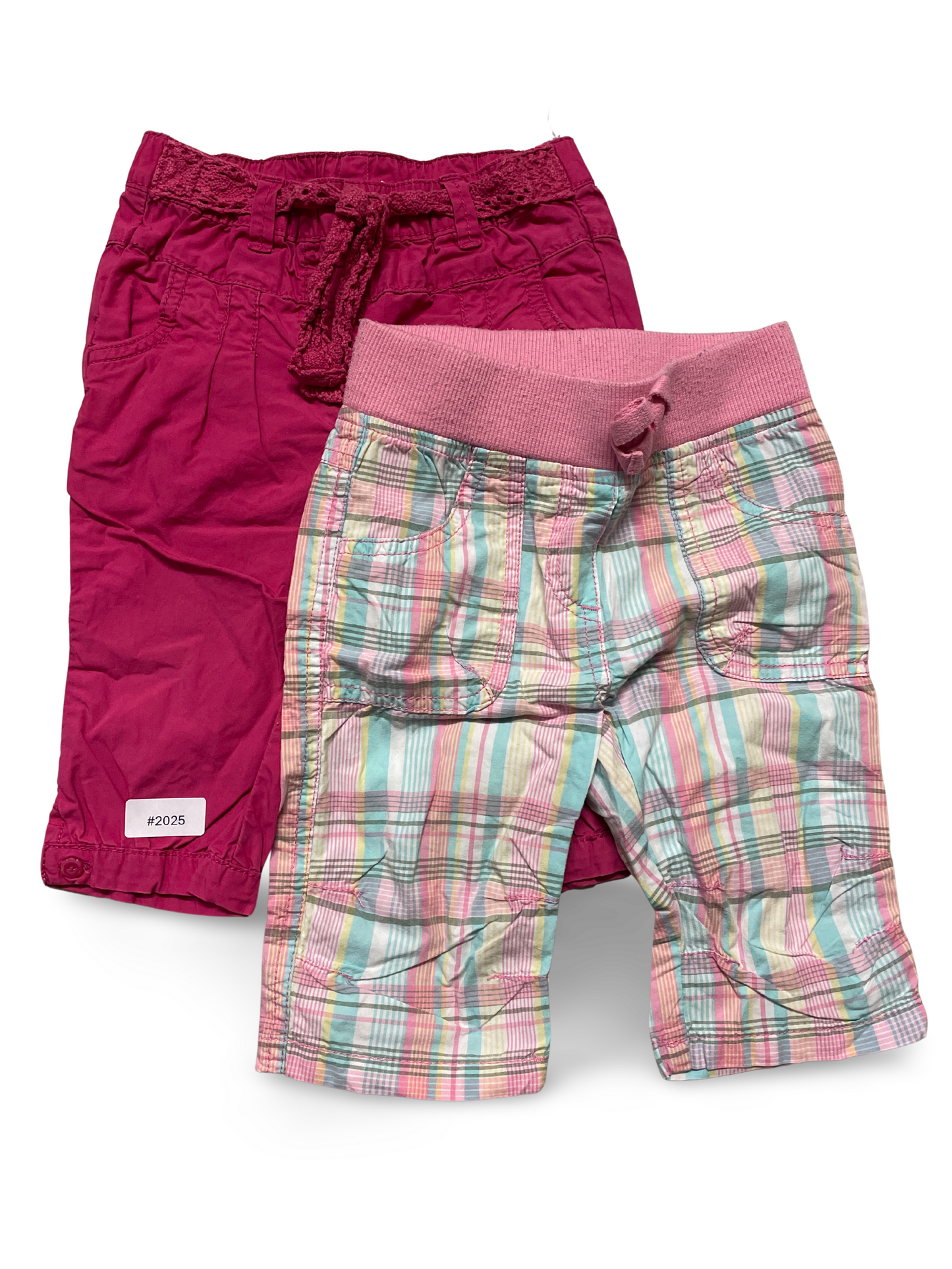 2er Bundle Freizeithosen Rosa und Pastellkarriert - Gr. 86