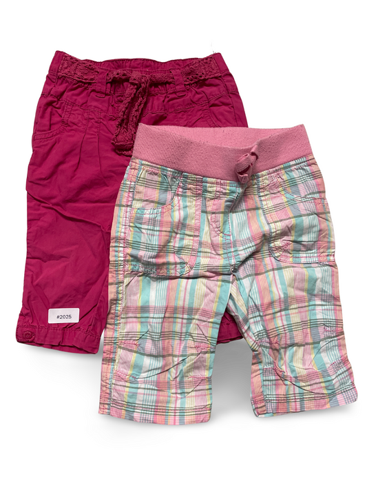 2er Bundle Freizeithosen Rosa und Pastellkarriert - Gr. 86