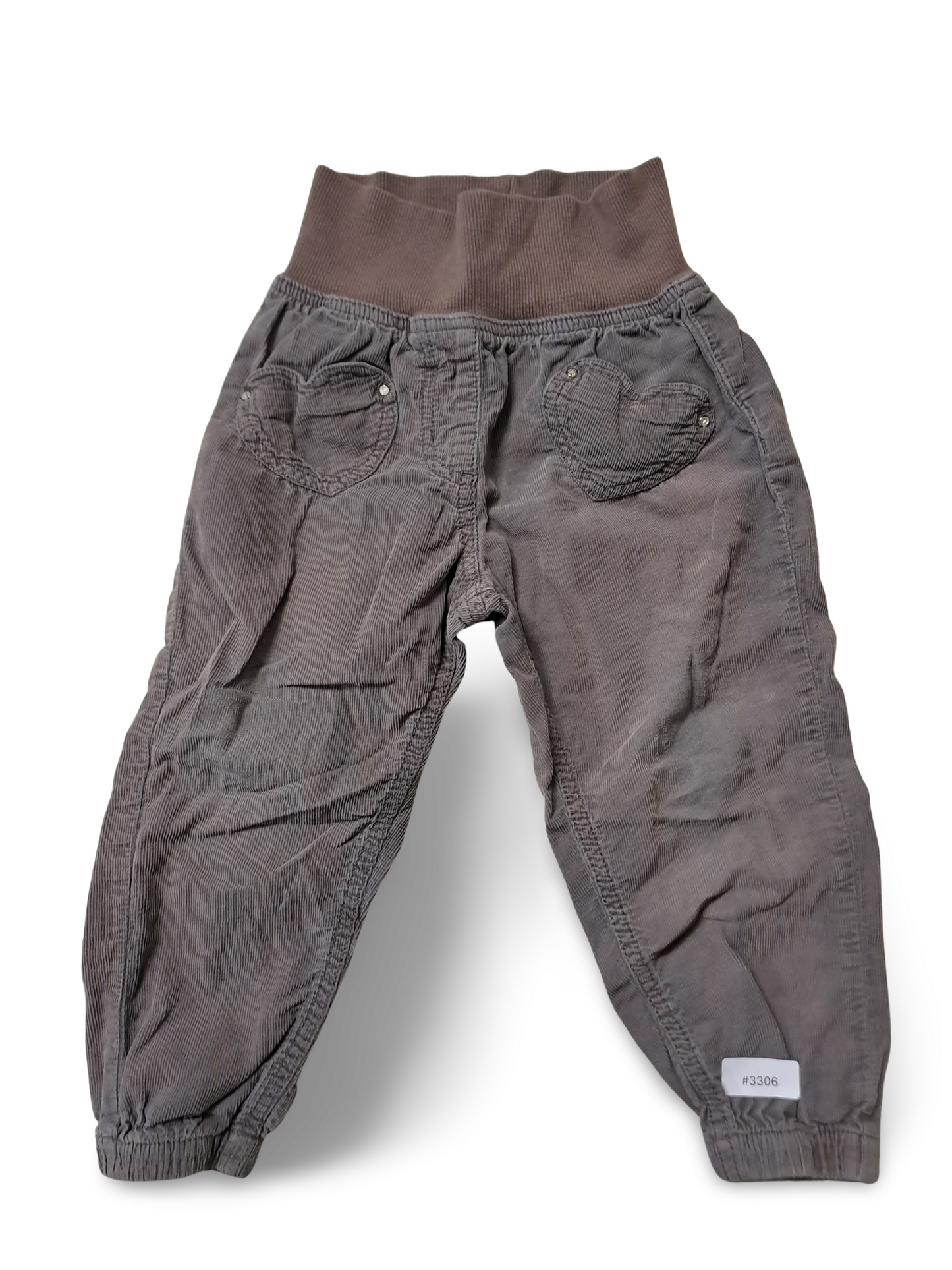 Corduroy trousers with heart-shaped pockets - size 74