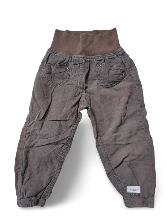 Corduroy trousers with heart-shaped pockets - size 74