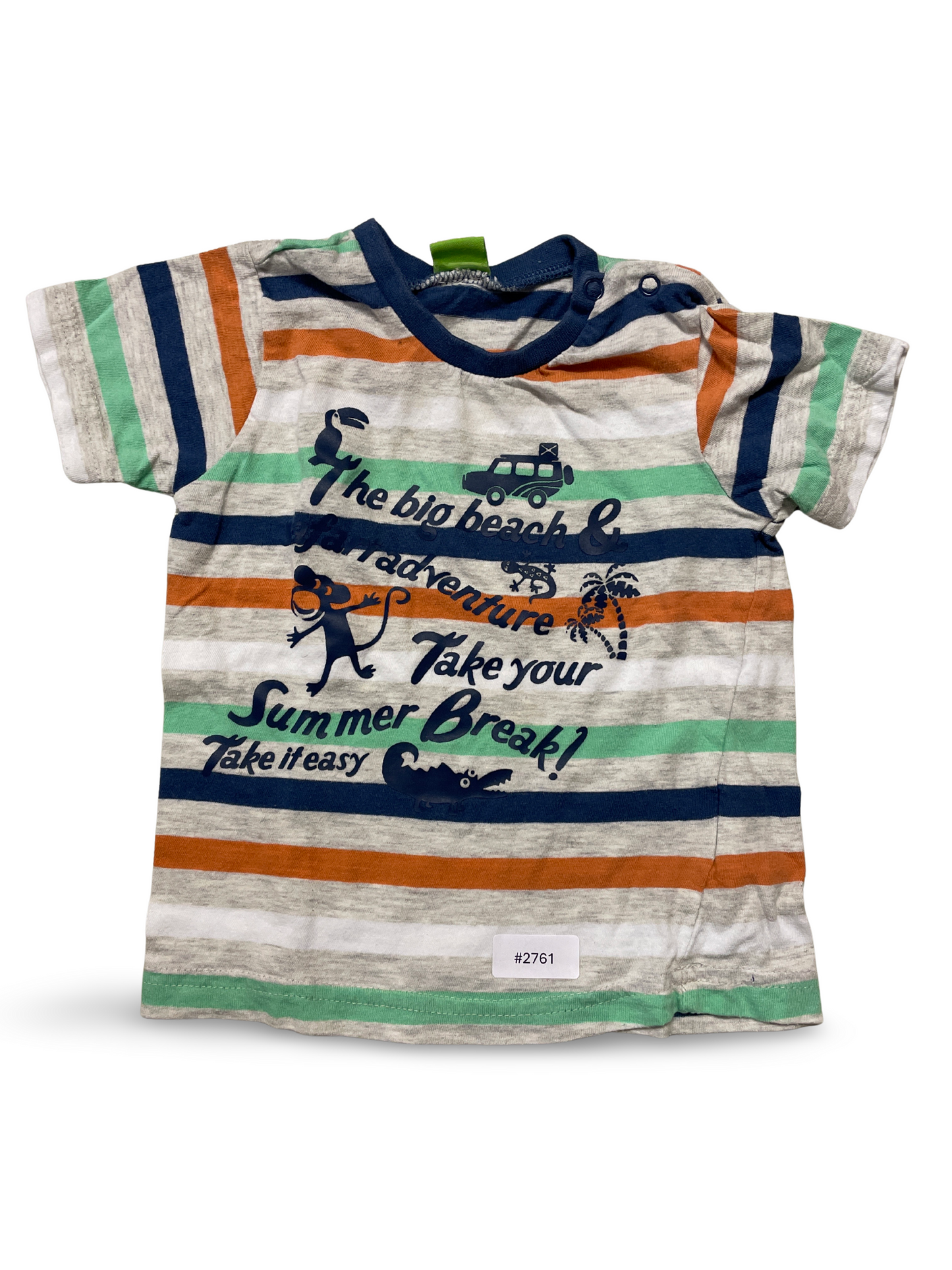 T-Shirt gestreift mit Sommer-Print - Gr. 86