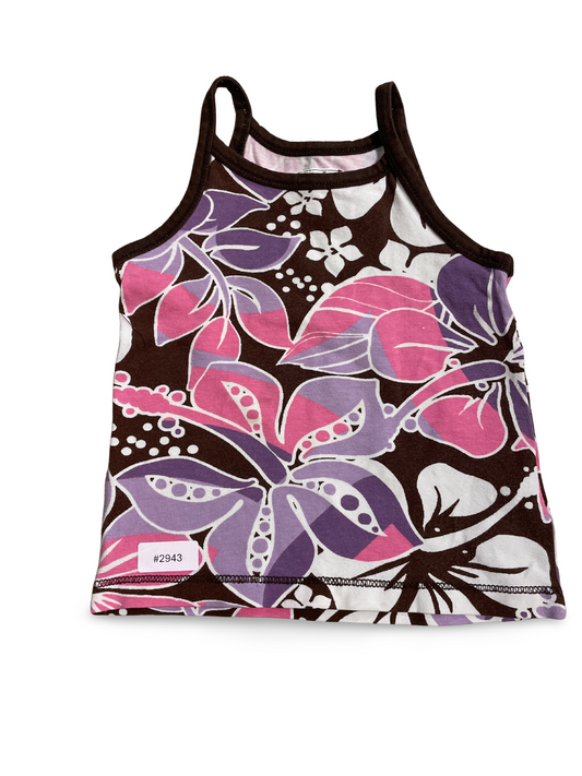 Braun-rosa Trägertop mit Blumenprint - Gr. 92