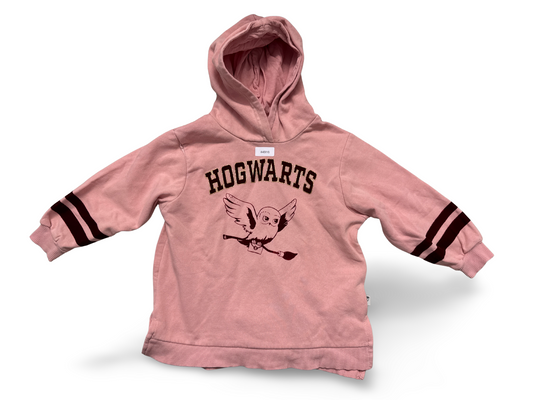 Rosa Kapuzenpullover mit Hogwarts-Print - Gr. 98