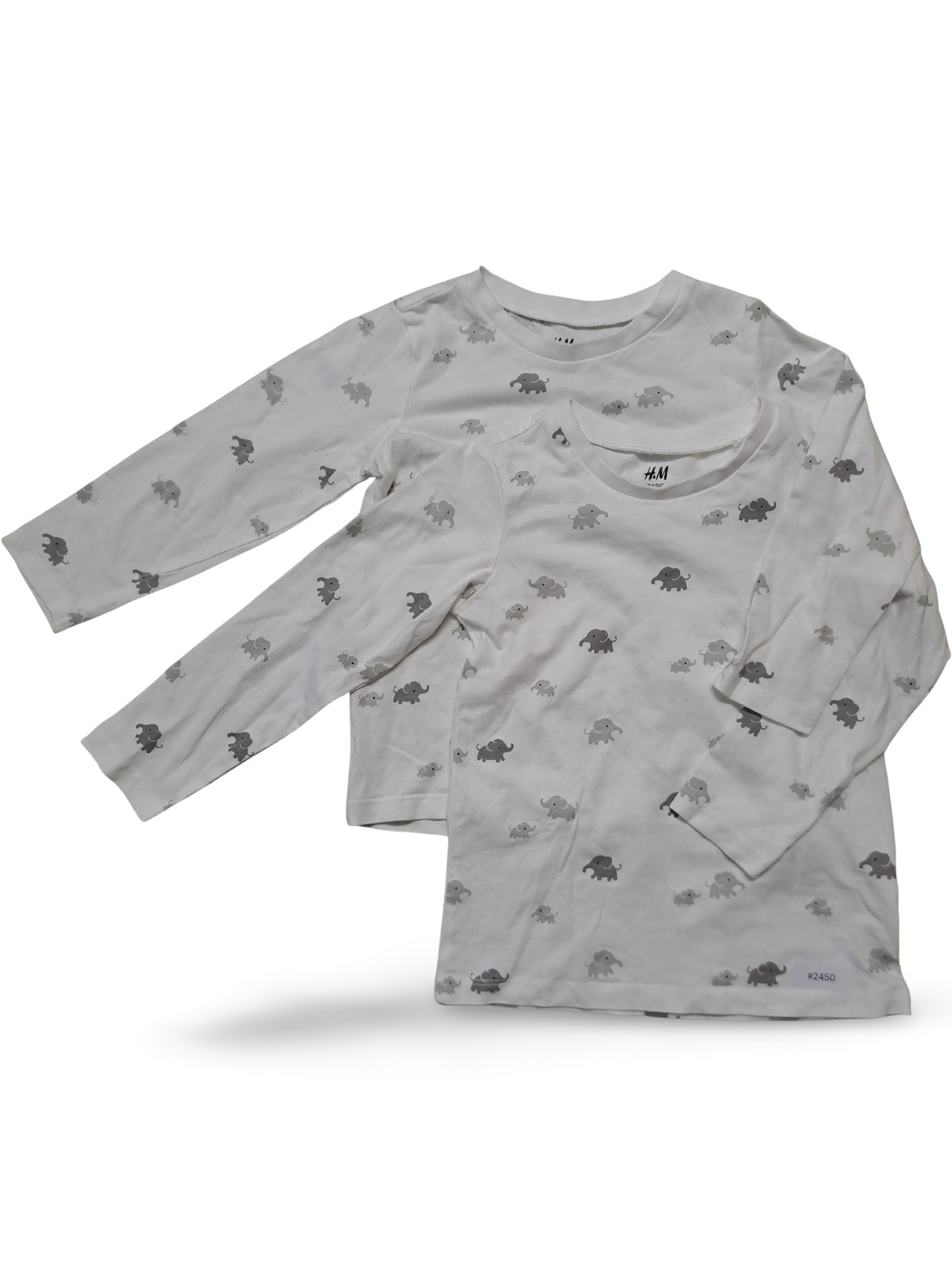 2er Bundle Langarmshirts Elefantenmuster - Gr. 92