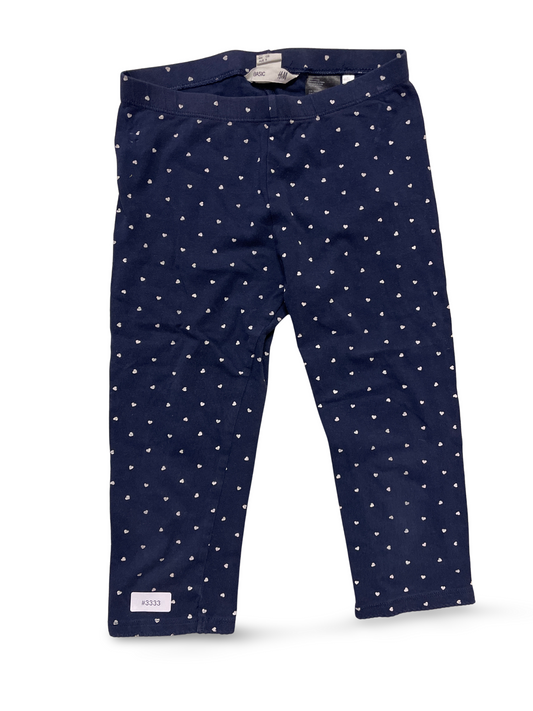 Dark blue leggings with hearts - size 128