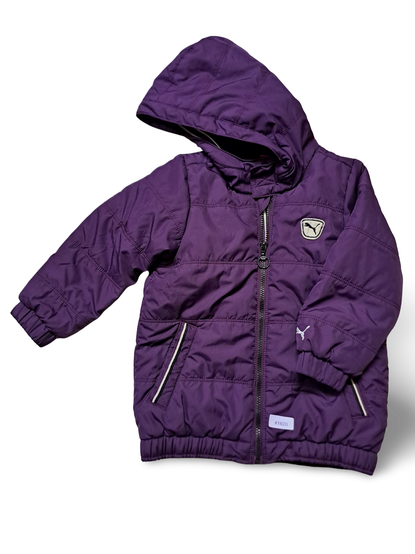 Lila Steppjacke mit Kapuze - Gr. 92