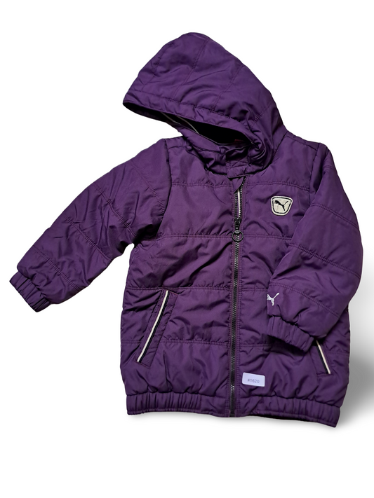 Lila Steppjacke mit Kapuze - Gr. 92
