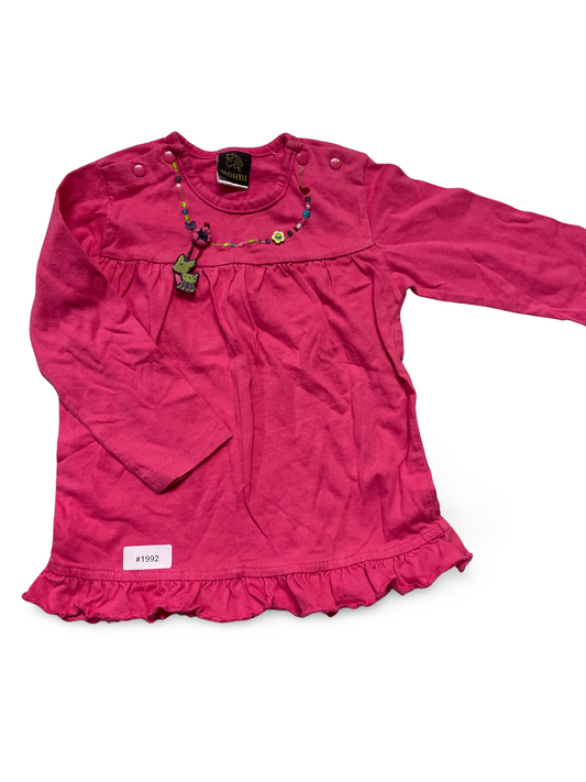 Langarm Tunika mit Rüschen und Anhänger - Gr. 86