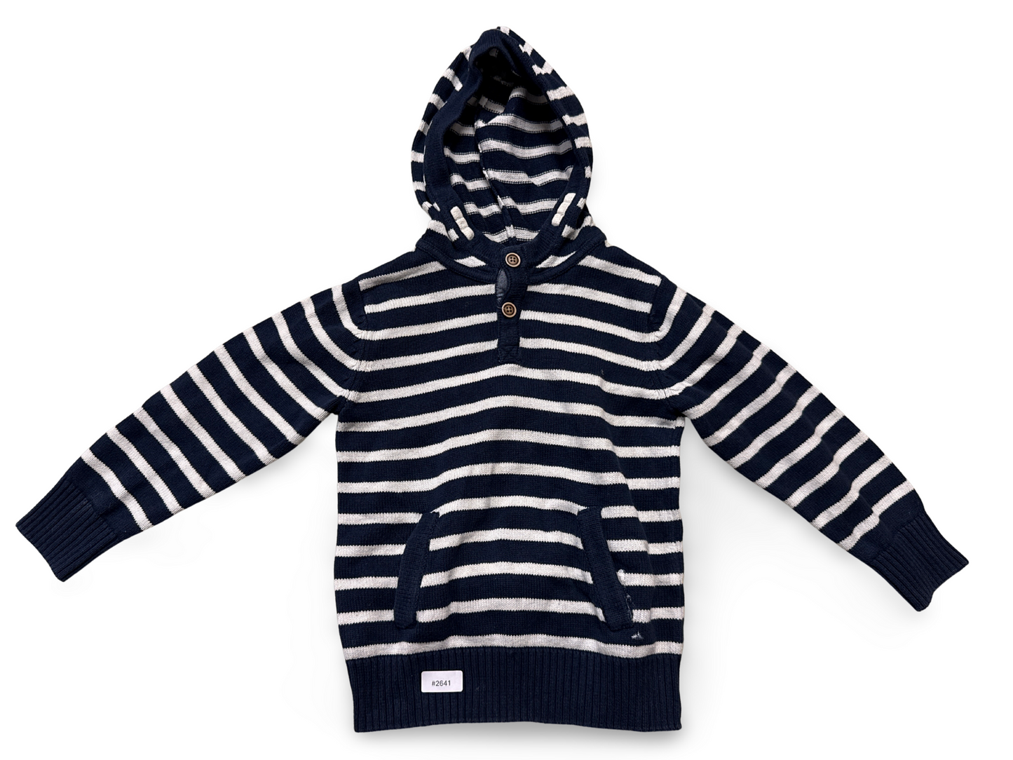 Kapuzensweater gestreift blau-weiss - Gr. 110