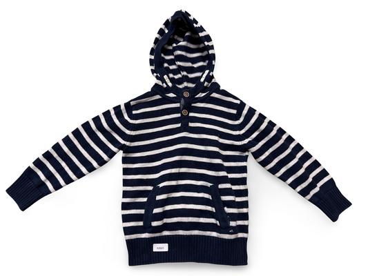 Kapuzensweater gestreift blau-weiss - Gr. 110