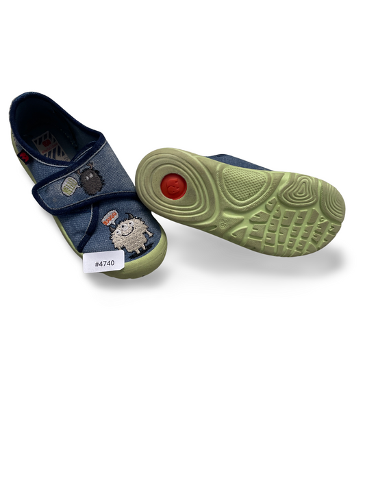 Kinderschuhe mit Klettverschluss und Monster-Stickerei - Gr. 28
