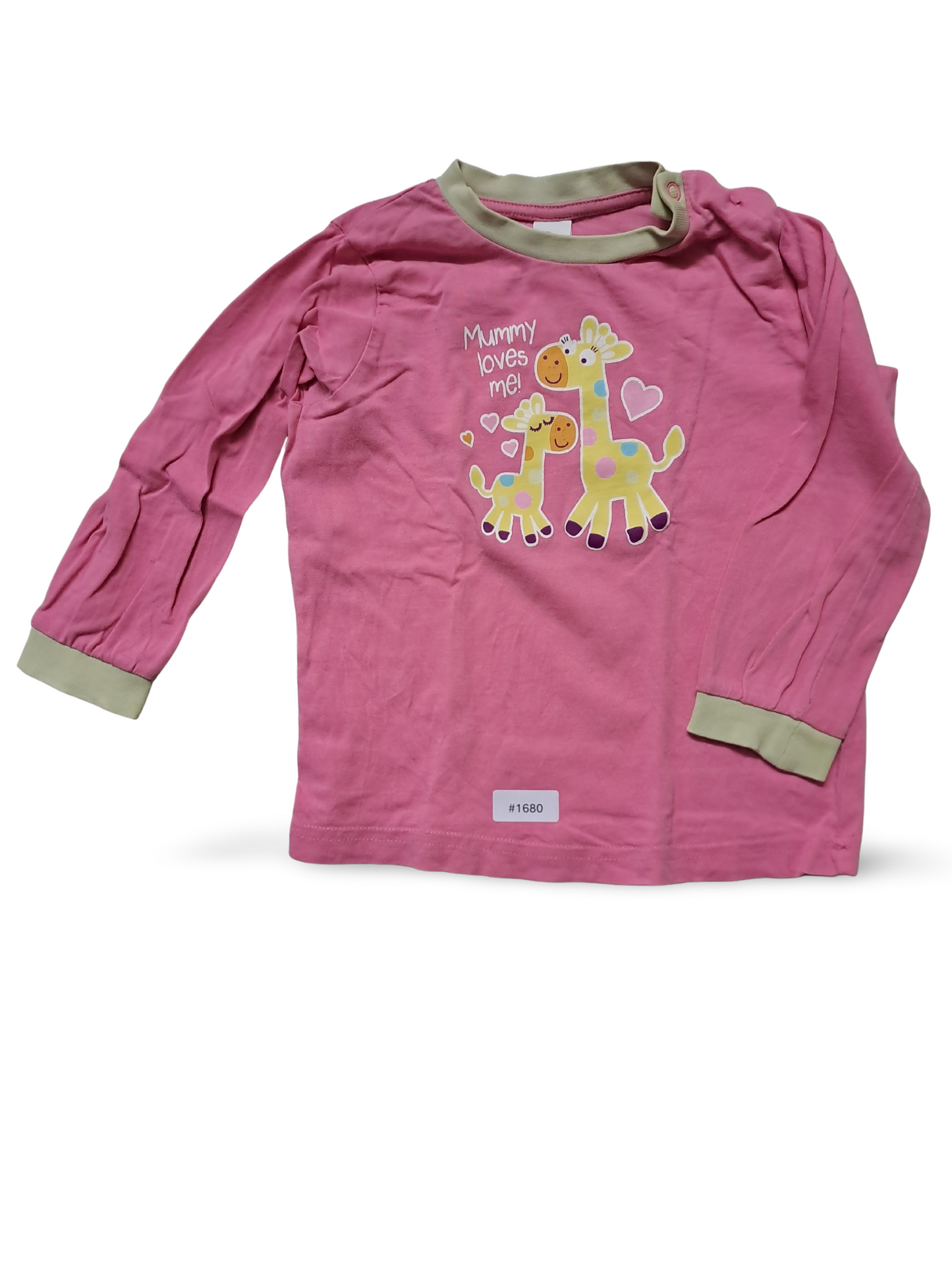 Langarmshirt mit Giraffenprint - Gr. 92