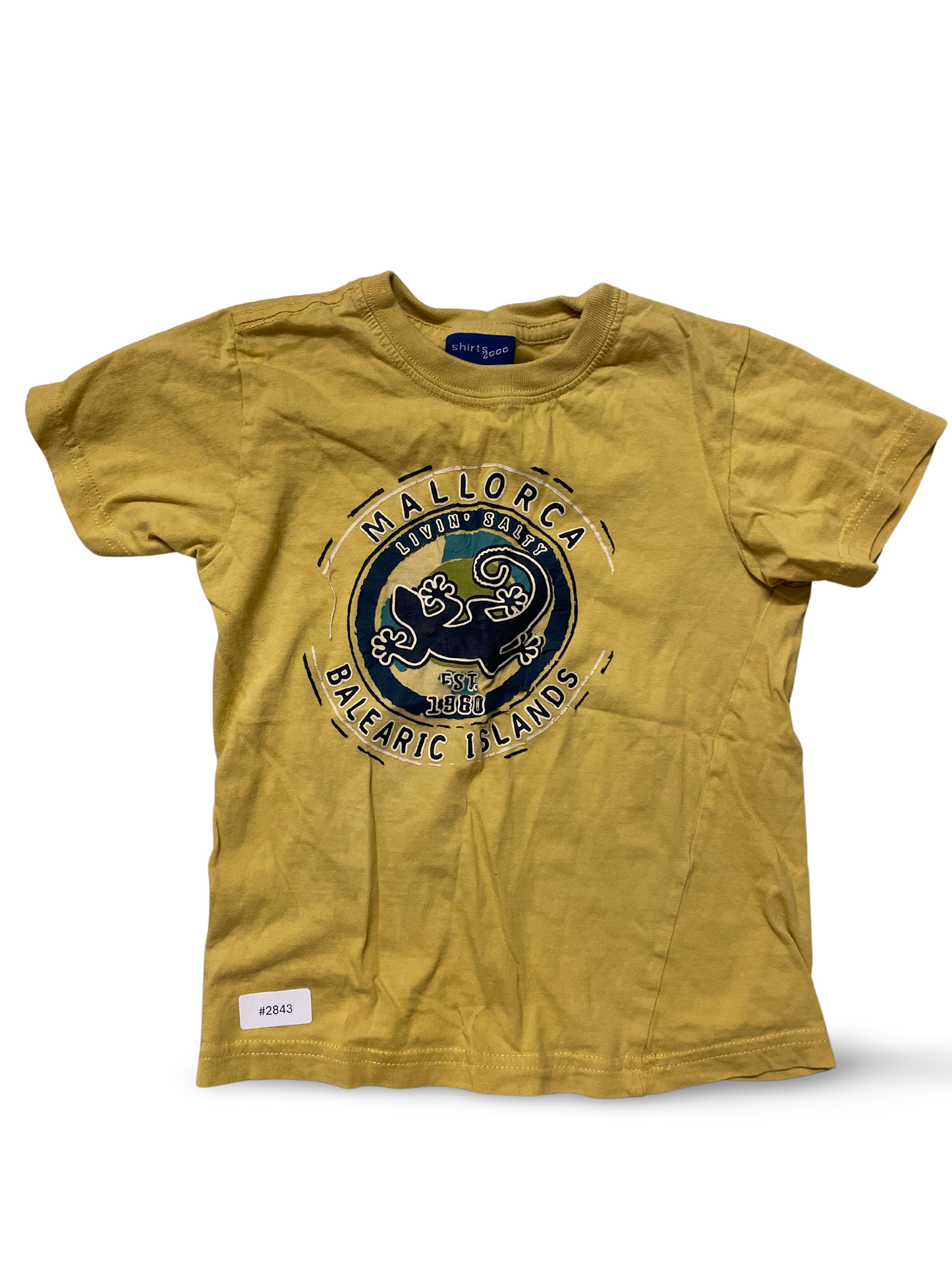 Gelbes T-Shirt mit Mallorca-Aufdruck - Gr. 98