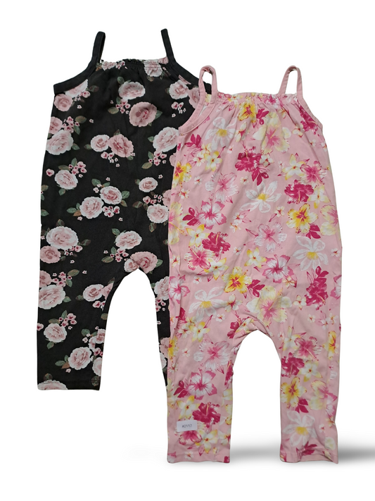 2er Bundle Strampler mit Blumenmuster - Gr. 86