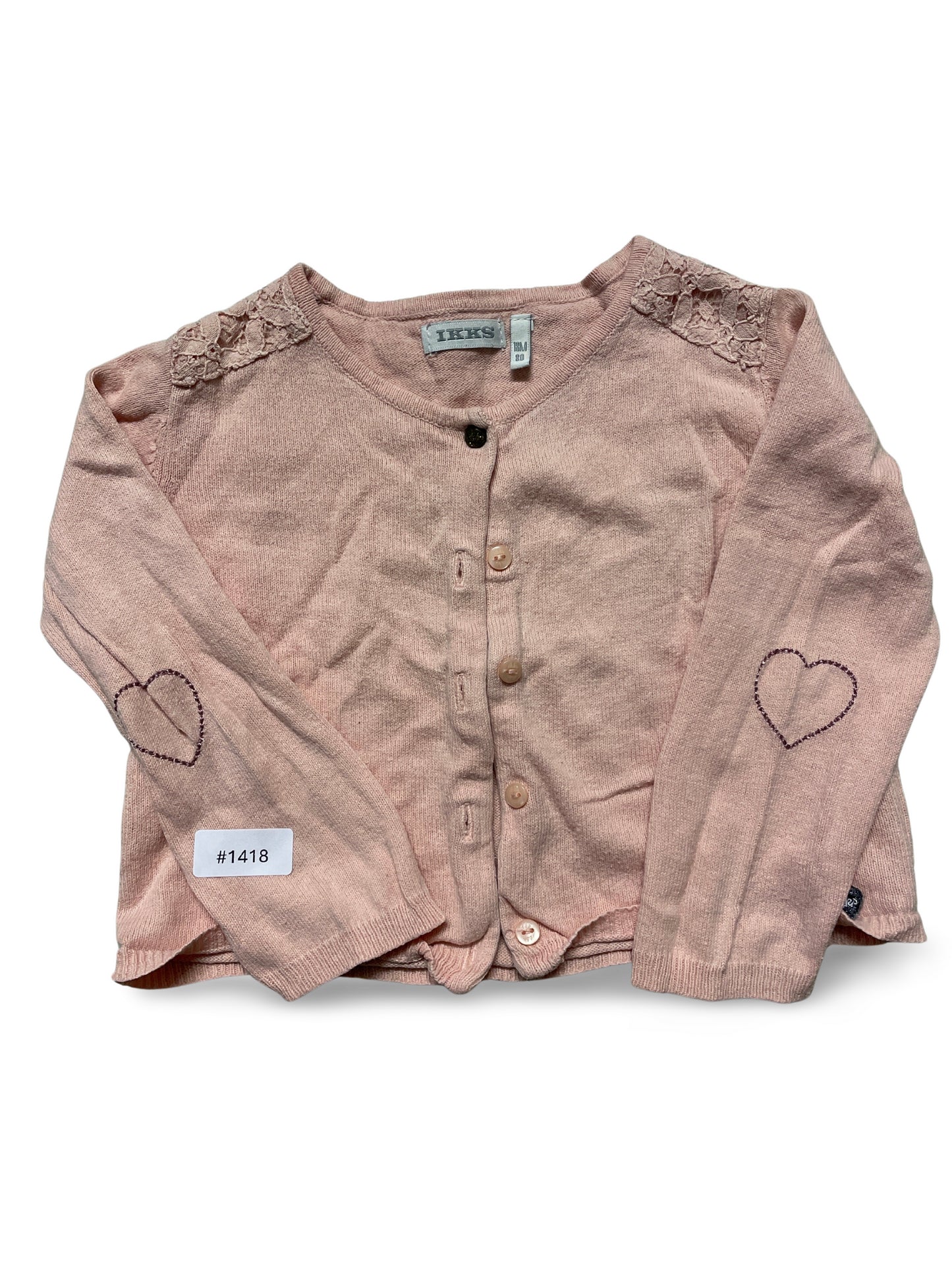 Strickjacke mit Herzmotiven - Gr. 80