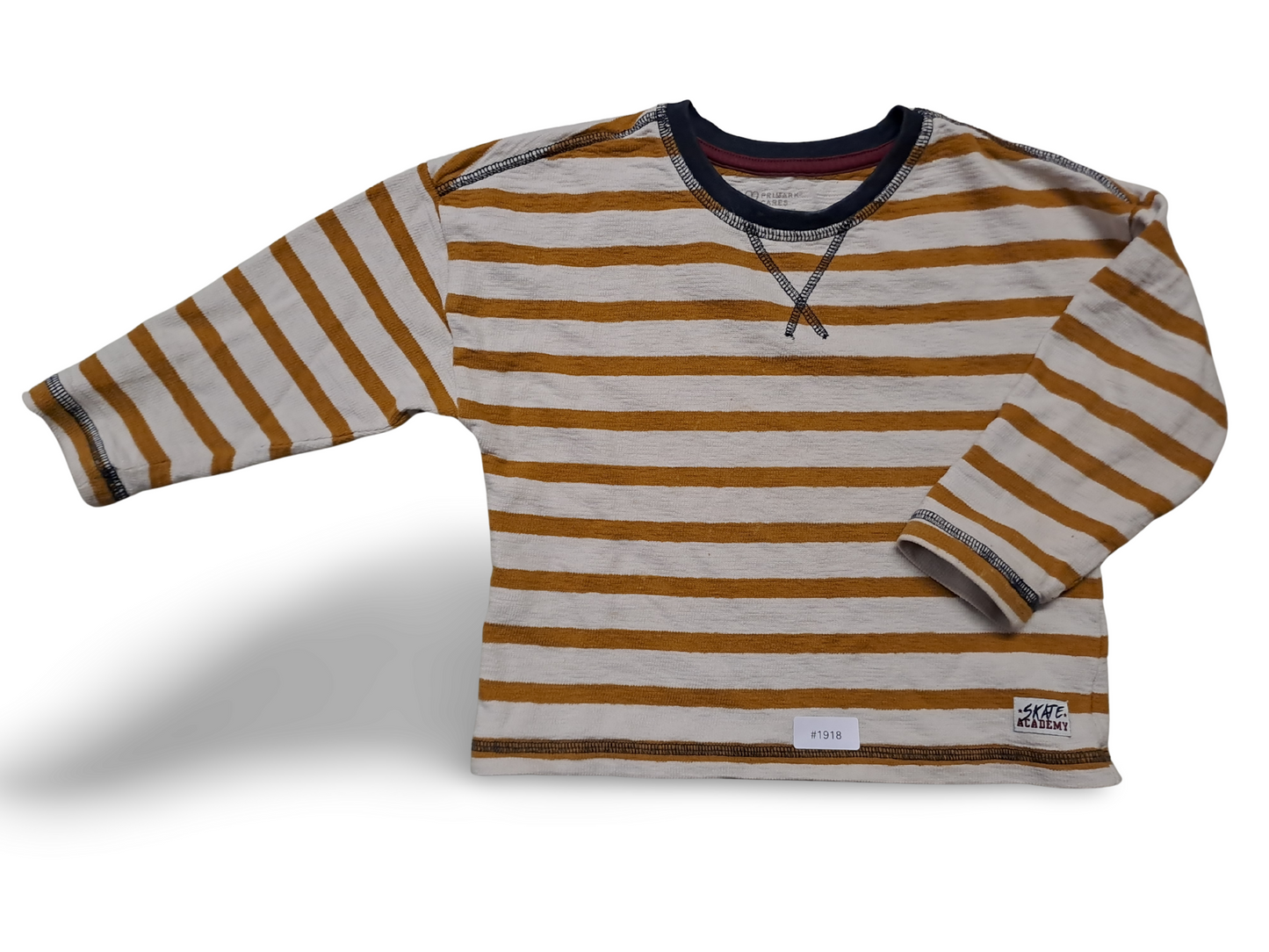 Langarmshirt gestreift beige-senf - Gr. 104