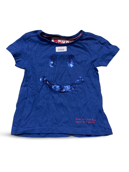 T-Shirt mit Pailletten-Smiley - Gr. 98