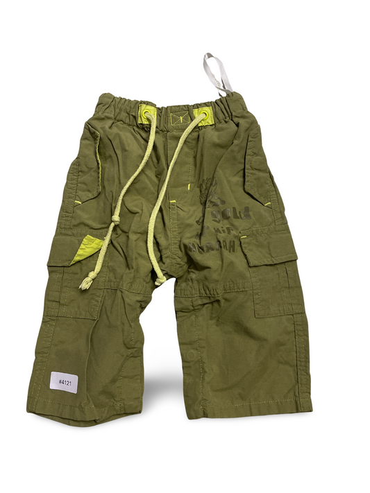 Olivegrüne Cargohose mit Kordelzug - Gr. 62