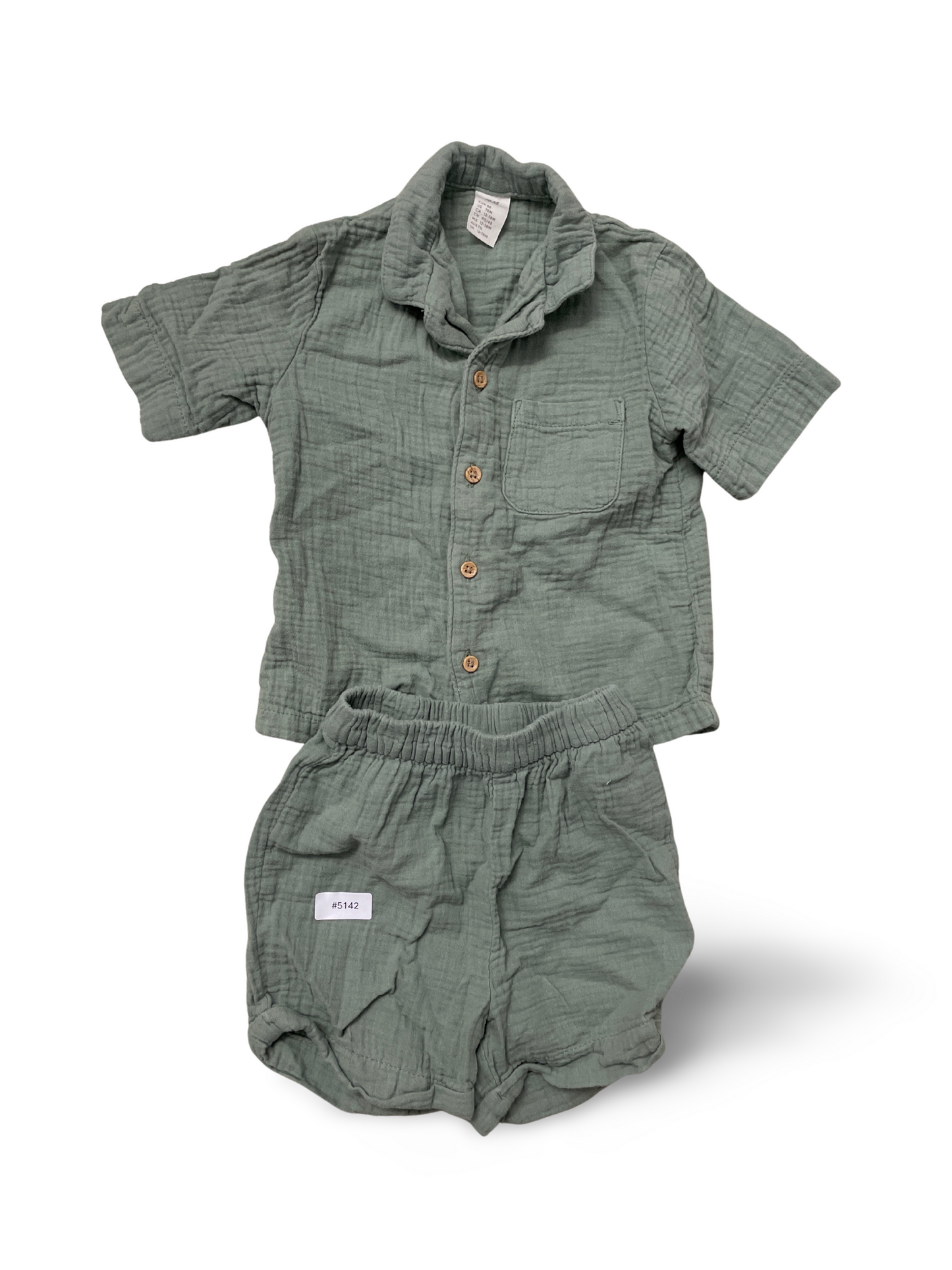 Musselin Zweiteiler: Hemd und Shorts - Gr. 86