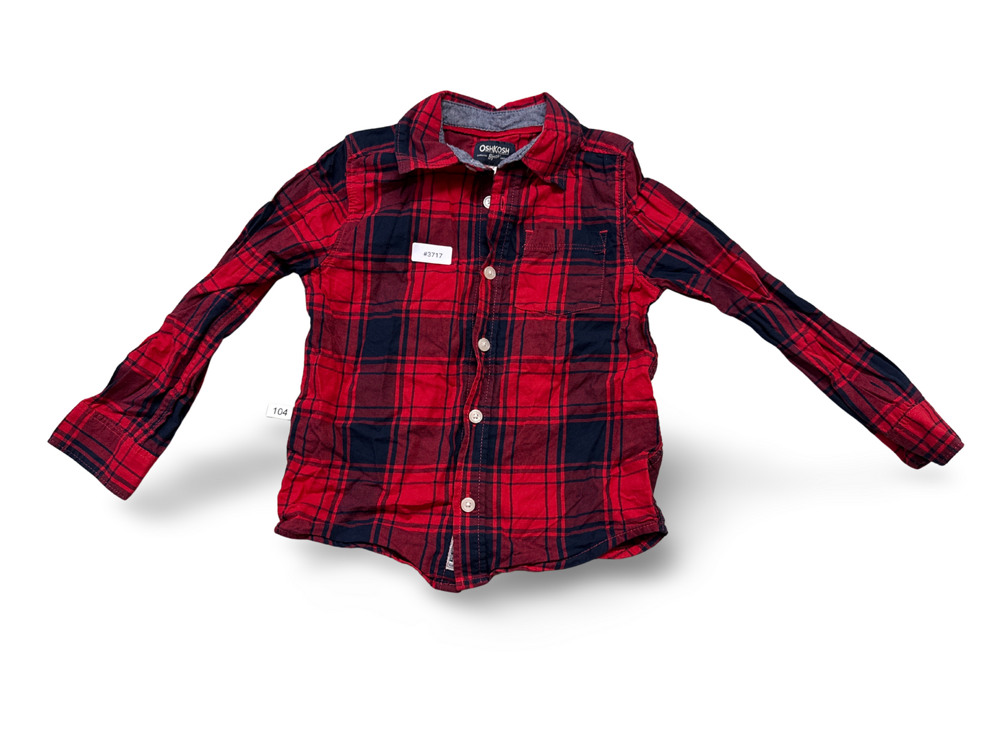 Long-sleeved checked shirt - size 104