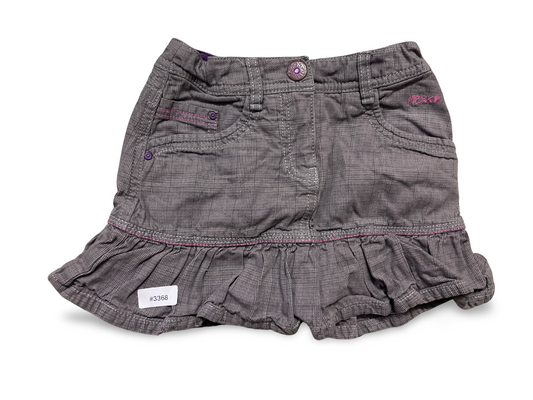 Grey denim skirt with flounce - size 122
