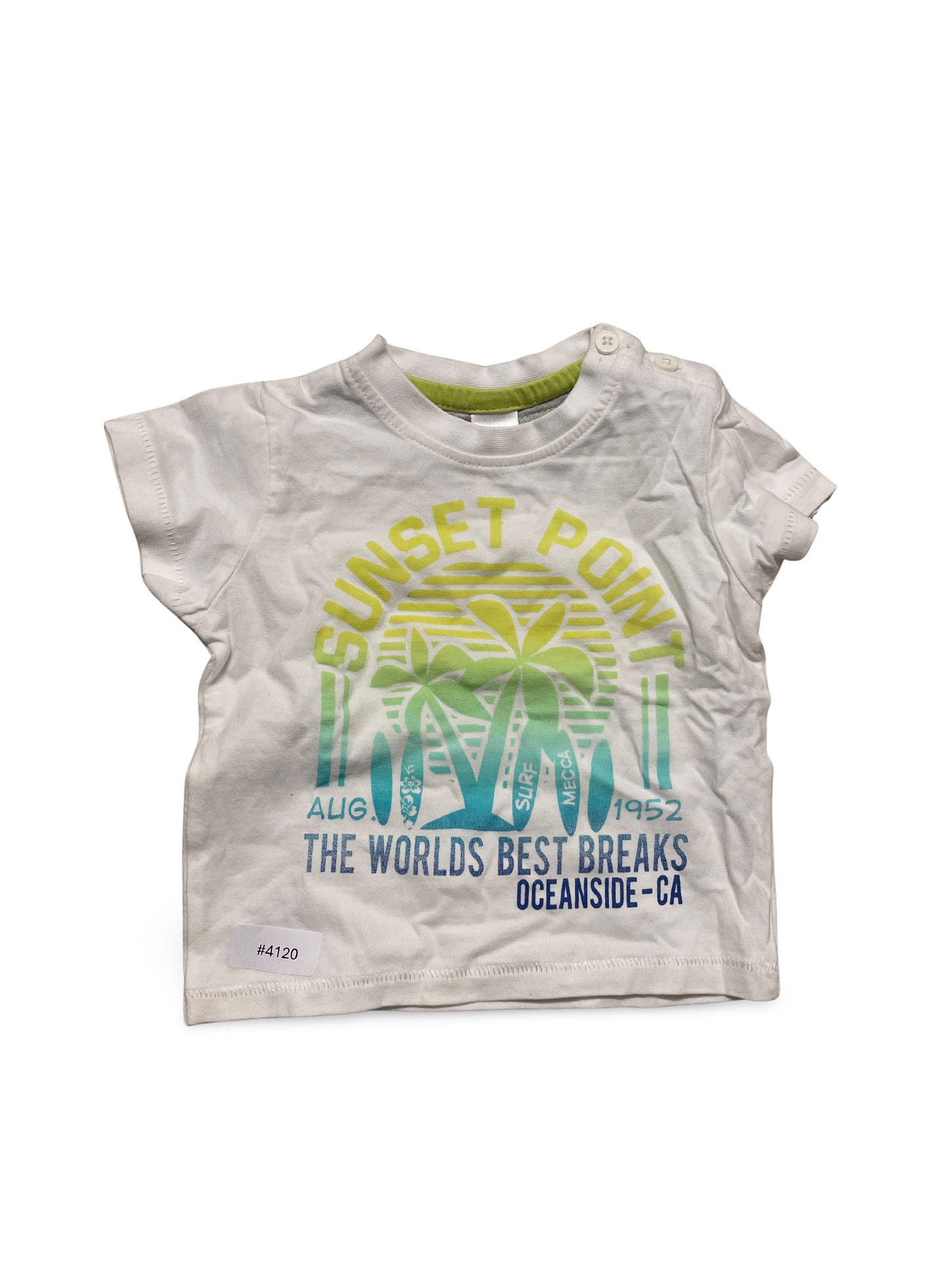 T-Shirt weiss mit Palmenprint - Gr. 68